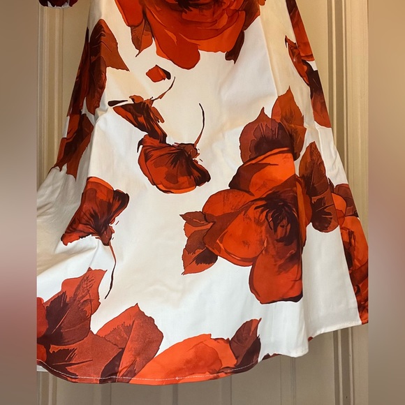 Autumn Adeigbo Gisele Red White Floral Cutout Dress NWT $625 - Picture 9 of 14